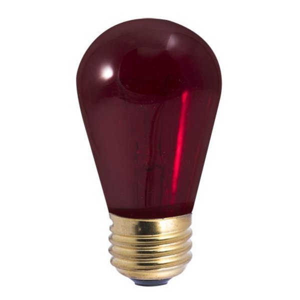 Bulbrite 11-Watt S14 Transparent Red Dimmable Incandescent Light Bulb, 25PK 861311